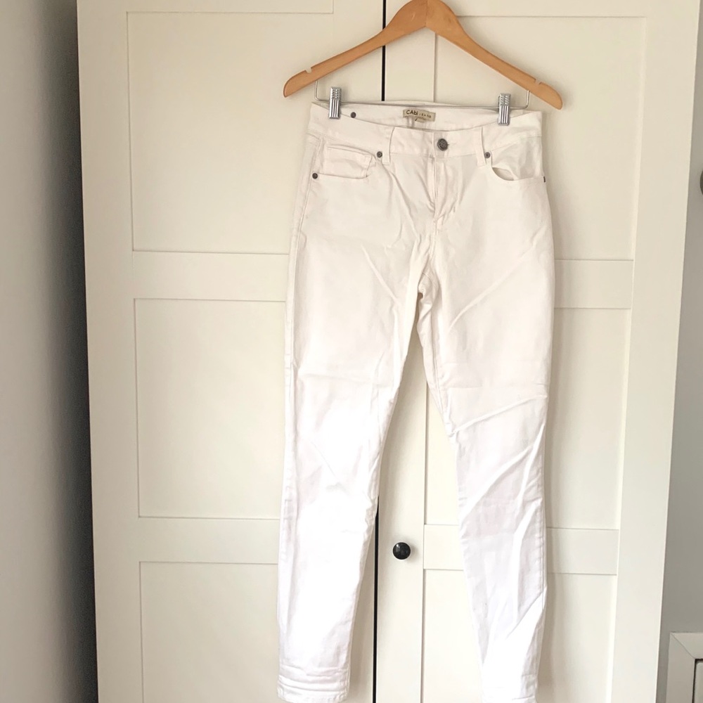 CAbi Skinny Jeans, White, Women’s size 6